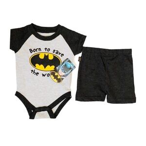 Batman Onesie & Shorts Matching Set 0-3M